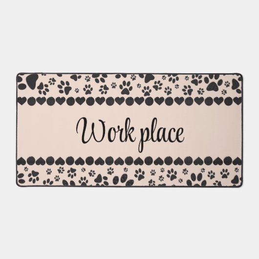 Welkomstpagina's zwart-wit polaire dot op roze bureaumat (Voorkant)