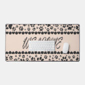 Welkomstpagina's zwart-wit polaire dot op roze bureaumat (Keyboard & Muis)