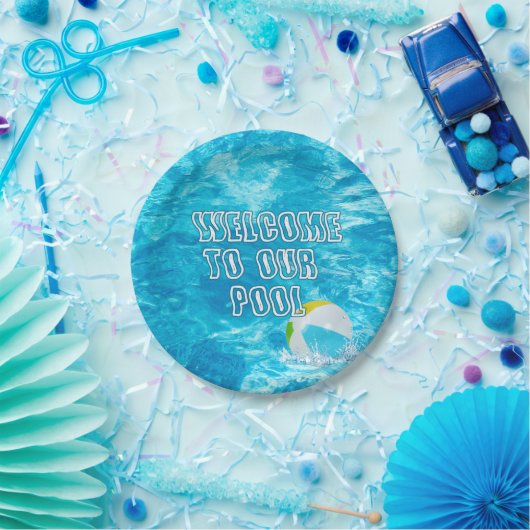 Welkomstpapier Bord zwempool (Feest)