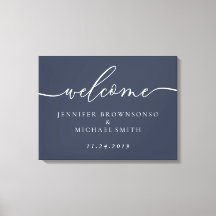 Welkomstpartij eenvoudige bruiloft moderne marine