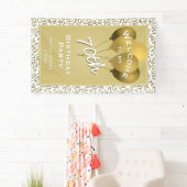 Welkomstpatroon van 70th Party Gold/White Number Spandoek (Insitu)