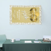 Welkomstpatroon van 70th Party Gold/White Number Spandoek (Beurs)