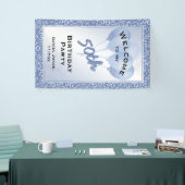 Welkomstpatroon van het Blauw/Witte Aantal van de Spandoek (Beurs)