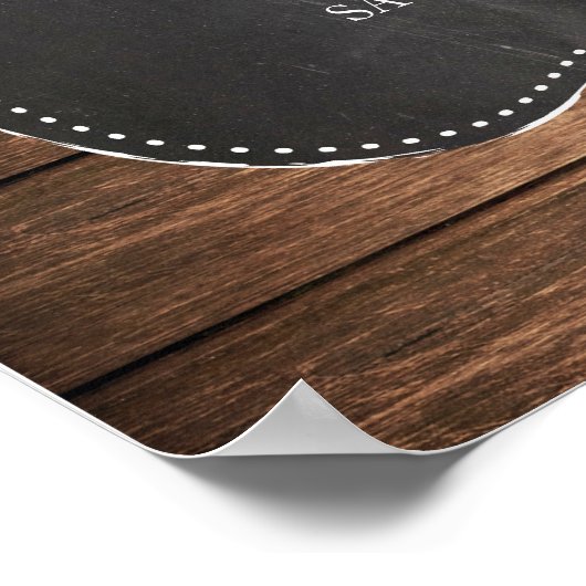 Welkomstposter Rode Check Teken Trouwdag Houten Po Poster (Hoek)