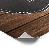 Welkomstposter Rood Geruit Teken Trouwdag Houten P Poster (Hoek)