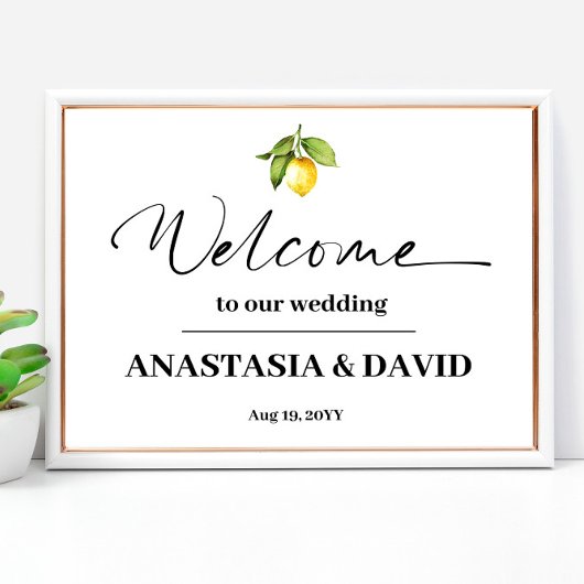 WelkomstPoster voor Lemon Wedding Poster