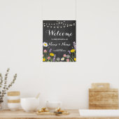 Welkomstposter Wilde Bloemen Bruiloft Bloemposter Poster (Keuken)