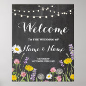 Welkomstposter Wilde Bloemen Bruiloft Bloemposter Poster (Voorkant)