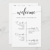 Welkomstprogramma voor bruiloft programmakaart (Voorkant / Achterkant)