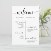 Welkomstprogramma voor bruiloft programmakaart (Staand voorkant)