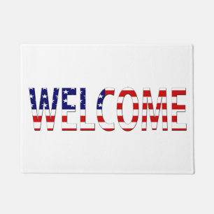 Welkomstregels voor de Amerikaanse vlag dmcn Deurmat