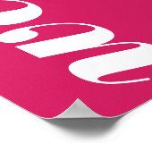 Welkomstroze magenta retro Abstract huwelijk Poster (Hoek)