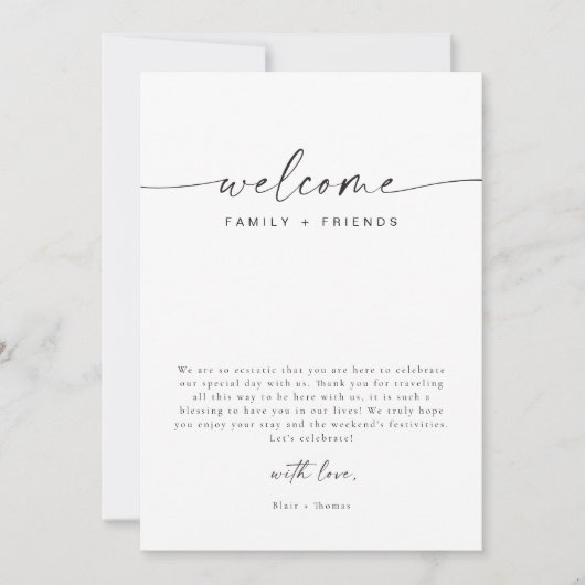 Welkomstschema BLAIR Modern Boho Wedding Weekend Kaart (Voorkant)