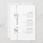 Welkomstschema BLAIR Modern Boho Wedding Weekend Kaart (Achterkant)