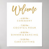 Welkomstschema chic Hand Lettered Wedding Poster (Voorkant)