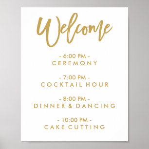 Welkomstschema chic Hand Lettered Wedding Poster