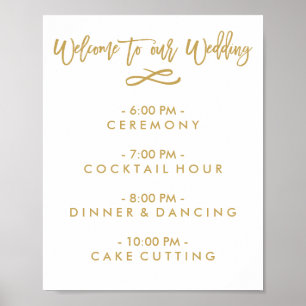 Welkomstschema chic Hand Lettered Wedding Poster