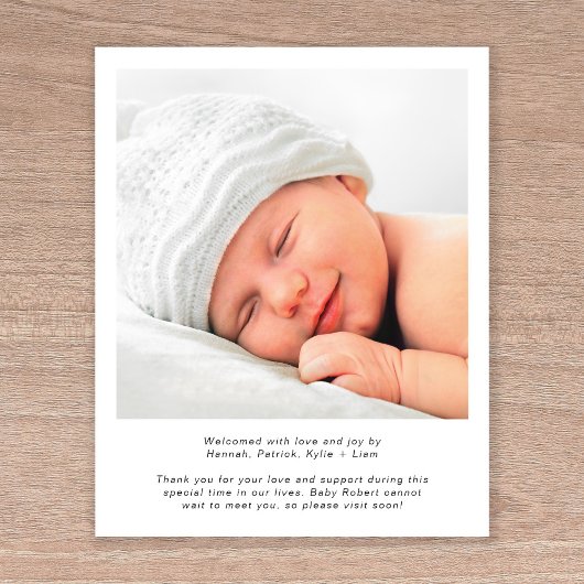 Welkomstscript Aankondiging geboorte foto