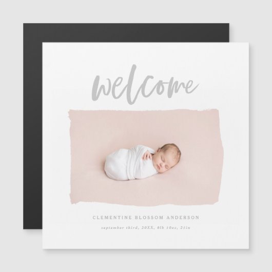 Welkomstscript geboorteaankondiging (Voorkant / Achterkant)