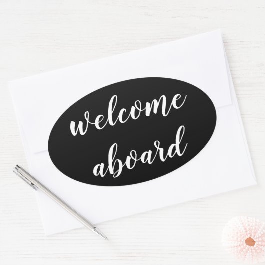 welkomstscript ovale sticker (Envelop)