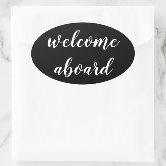 welkomstscript ovale sticker (Tas)