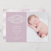 welkomstscript vlinderbloedige geboorteaankondigin kaart (Voorkant / Achterkant)