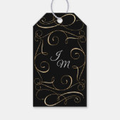 Welkomstscriptkalligrafie - Typografie Gold Scroll Cadeaulabel (Achterkant)