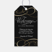 Welkomstscrollrollen voor script, zwart en gouden  cadeaulabel (Voorkant)