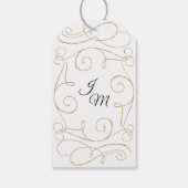 Welkomstscrollrollen voor script, zwart en gouden  cadeaulabel (Achterkant)