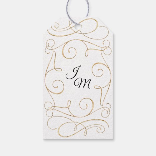 Welkomstscrollrollen voor script, zwart en gouden cadeaulabel (Achterkant)