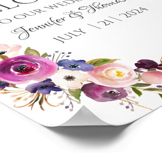 Welkomstsignalen Paarse en blauwe Rozen Poster (Hoek)