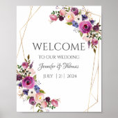 Welkomstsignalen Paarse en blauwe Rozen Poster (Voorkant)