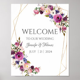 Welkomstsignalen Paarse en blauwe Rozen Poster