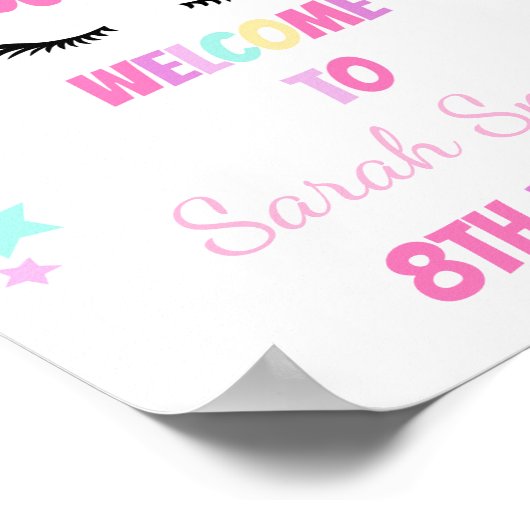 Welkomstsignalen van Green Cloud Unicorn Poster (Hoek)