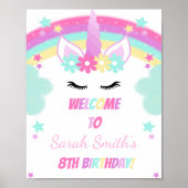 Welkomstsignalen van Green Cloud Unicorn Poster (Voorkant)