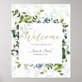Welkomstsignalen van het Eucalyptus Wedding Poster (Voorkant)