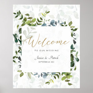 Welkomstsignalen van het Eucalyptus Wedding Poster