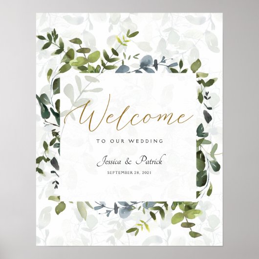 Welkomstsignalen van het Eucalyptus Wedding Poster (Voorkant)
