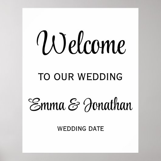 Welkomstsignalen voor bruiloft poster (Voorkant)