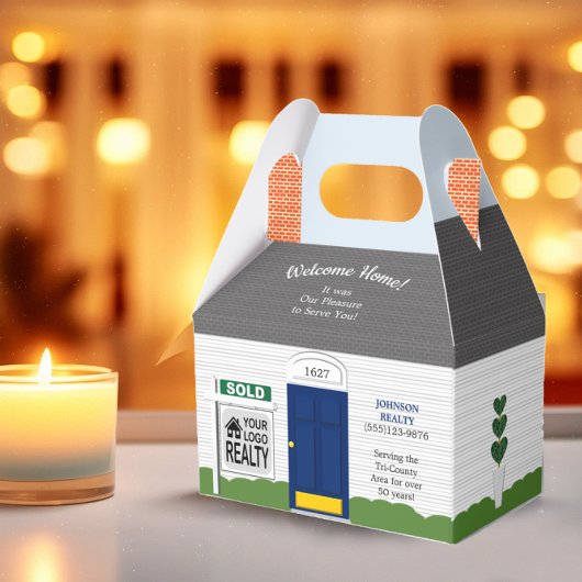 Welkomststartbordbord Blauwe deur Bedankdoosjes