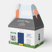 Welkomststartbordbord Blauwe deur Bedankdoosjes (Achterkant)