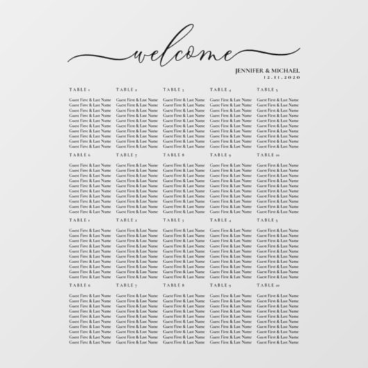Welkomststartdiagram twintig tabelnummers raamsticker (Vel)