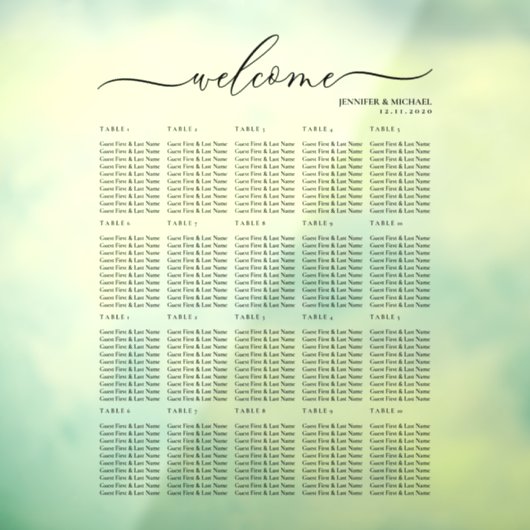 Welkomststartdiagram twintig tabelnummers raamsticker (Vel 3)