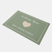 Welkomststartpagina-groene Champagne Border Passen Deurmat (Schuin)