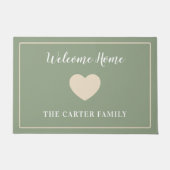 Welkomststartpagina-groene Champagne Border Passen Deurmat (Voorkant)