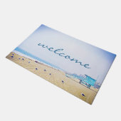 Welkomststempel voor Ocean Beach Sand Seagull Deurmat (Schuin)