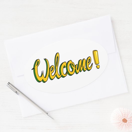 welkomststicker ovale sticker (Envelop)