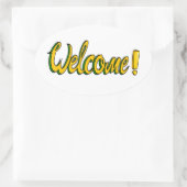 welkomststicker ovale sticker (Tas)