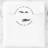 WelkomstStickers van de Maagdeneilanden voor bruil Ronde Sticker (Tas)