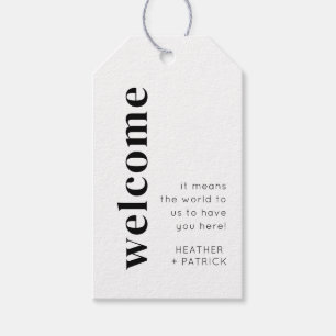 Welkomsttas bruiloft Monogram Gift Label Sjabloon Cadeaulabel